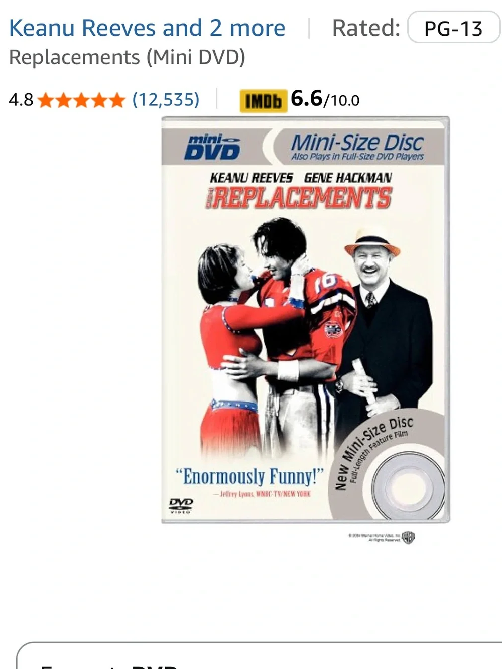 #2885*The Replacements (DVD) - White Cover with Red Accents